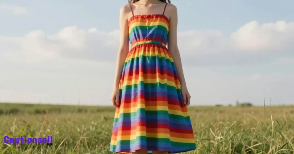 Rainbow Dress Outfit Captions